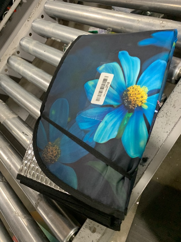 Photo 1 of Blue Butterfly Windshield Sunshade Flower Car Sun Shade Protector for Small Car SUV Front Window