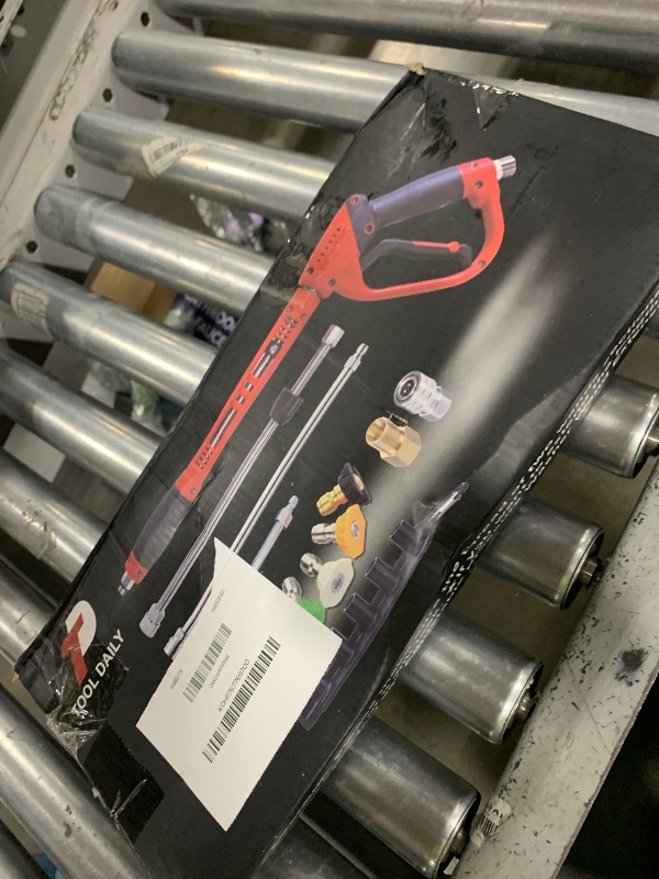 Photo 1 of Tool Daily Pressure Washer Gun with Replacement Wand, 17 Inch Power Washer Extension Wand, 30° Curved Rod, 5 Nozzle Tips, 4000 PSI