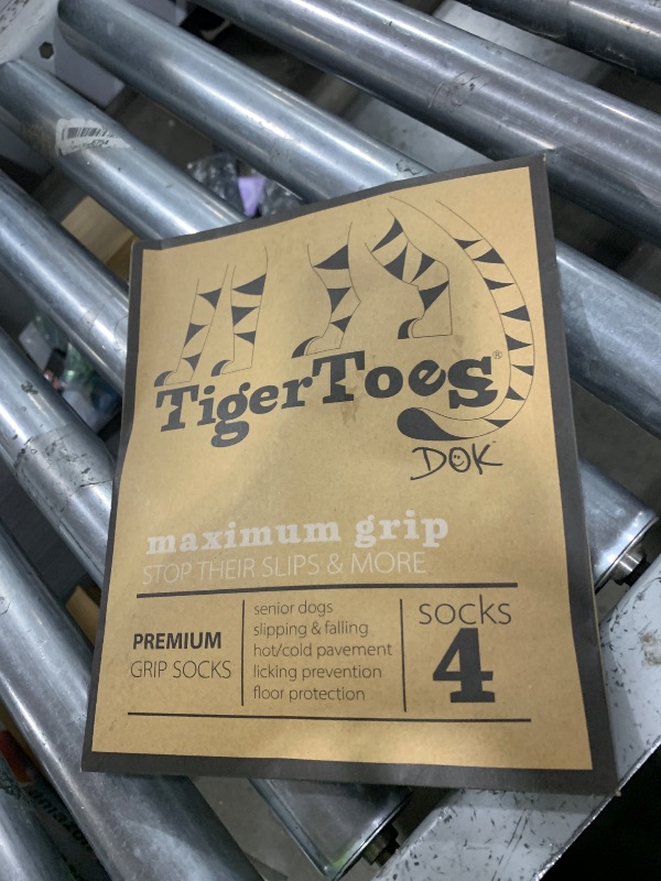 Photo 1 of DOK TigerToes Premium Non-Slip Dog Socks for Hardwood Floors - Extra-Thick Grip That Works Even When Twisted - Prevents Licking, Slipping, and Great for Dog Paw Protection - Size Medium