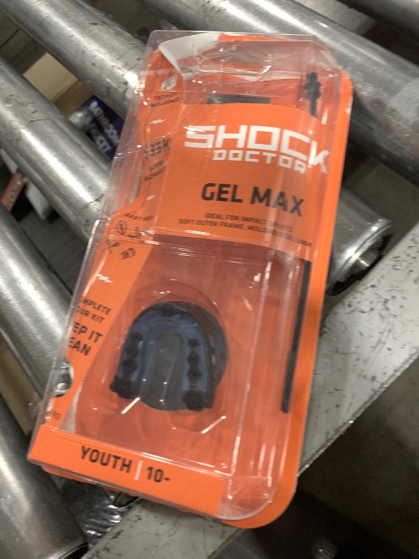 Photo 1 of Shock Doctor Mouth Guard Sports, Hockey, Lacrosse, Baseball, Wrestling Moutguard, Gel Max Heavy Duty Protection & Custom Fit, Football Mouth Guard with Strap, Adult & Youth Mouthguard