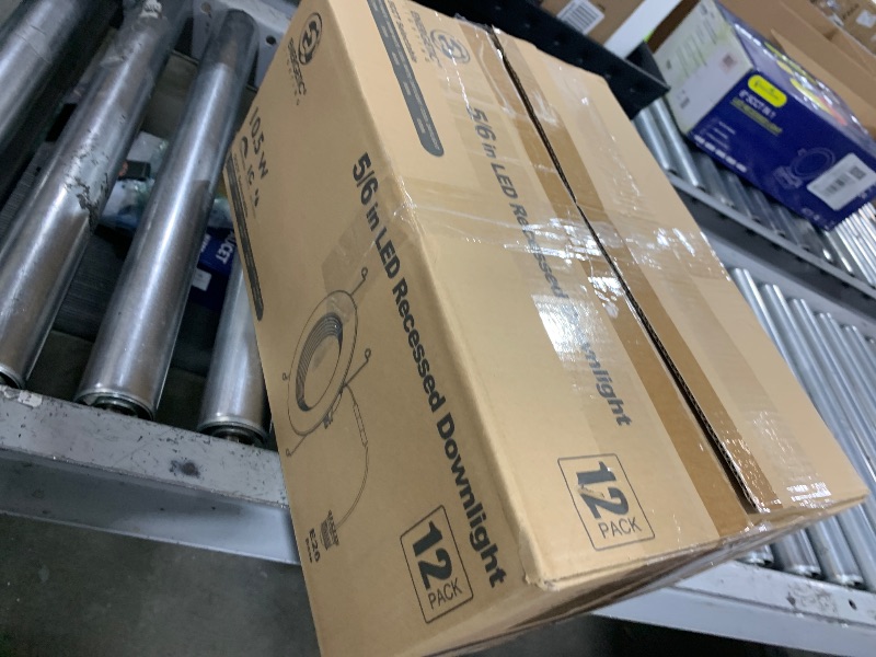 Photo 1 of 12 Pack 5/6 Inch 5CCT LED Recessed Light Retrofit, 2700K/3000K/4000K/5000K/6500K Selectable Downlight, Dimmable Can Lights with Metal Baffle Trim, CRI 90, 10.5W=85W, E26 Base, IC & Wet Rated, ETL&FCC