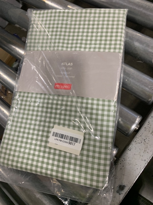 Photo 1 of maxmill Rectangle Checkered Tablecloth Waterproof Spillproof Wrinkle Resistant Buffalo Plaid Heavy Weight Table Cloth Gingham Table Cover for Outdoor and Indoor Use, 52 x 70 Inch Sage White