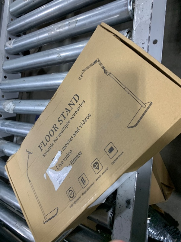 Photo 1 of Spessn Tablet Floor Stand, Overhead Bed Phone Mount, Height Adjustable Universal Metal Tablet Holder, Phone Stand for iPad/iPhoneX/iPad Pro 4.5~12.9 Inch-Screen, Phone, Kindle,4.5-12.9" (Light White