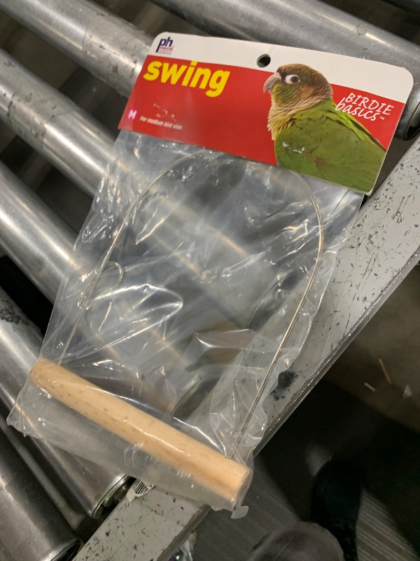 Photo 1 of Prevue Pet Products BPV389 Natural Wood Birdie Basics Birch/Wire Swing, 5 by 7-Inch