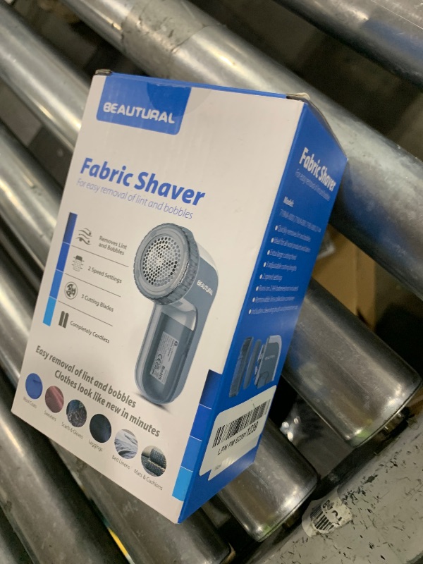 Photo 1 of BEAUTURAL Fabric Shaver and Lint Remover, Sweater Defuzzer with 2-Speeds, 2 Replaceable Stainless Steel Blades, Battery Operated, Remove Clothes Fuzz, Lint Balls, Pills, Bobbles Gray