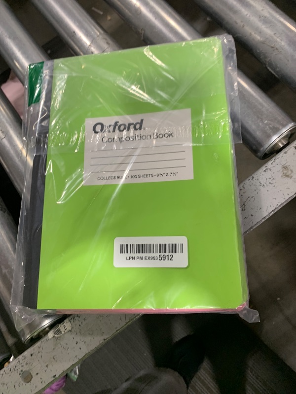 Photo 1 of Oxford Composition Notebooks, 9-3/4 x 7-1/2 Inch School Journals, College Ruled Paper, Pastel Color Covers, 100 Sheets per Book, 3 Pack (1002520)