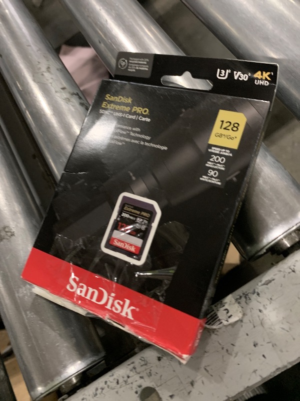 Photo 1 of SanDisk 128GB Extreme PRO SDXC UHS-I Memory Card - C10, U3, V30, 4K UHD, SD Card - SDSDXXD-128G-GN4IN