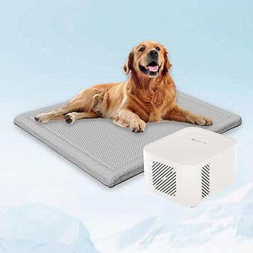 Photo 1 of Pet Pad Cooling System for Summer, Consistent Cooling Water Mat for Dogs and Cats, No Refrigeration or Chemical Gel Needed, Machine Washable Bed, Ideal for Home and Crates (Gray, XL)
