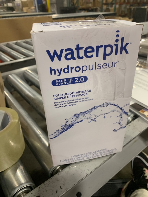 Photo 1 of Waterpik Cordless Advanced 2.0 Water Flosser For Teeth, Gums, Braces, Dental Care With Travel Bag and 4 Tips, ADA Accepted, Rechargeable, Portable, and Waterproof, White WP-580, Packaging May Vary
