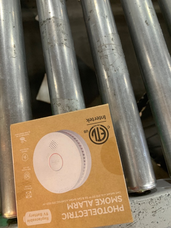 Photo 1 of Jemay  Detector Fire Alarms 9V Battery Operated with Photoelectric Sensor & Silence Button,10 Year Product Life Smoke Alarm Easy to Install, 1 Pack