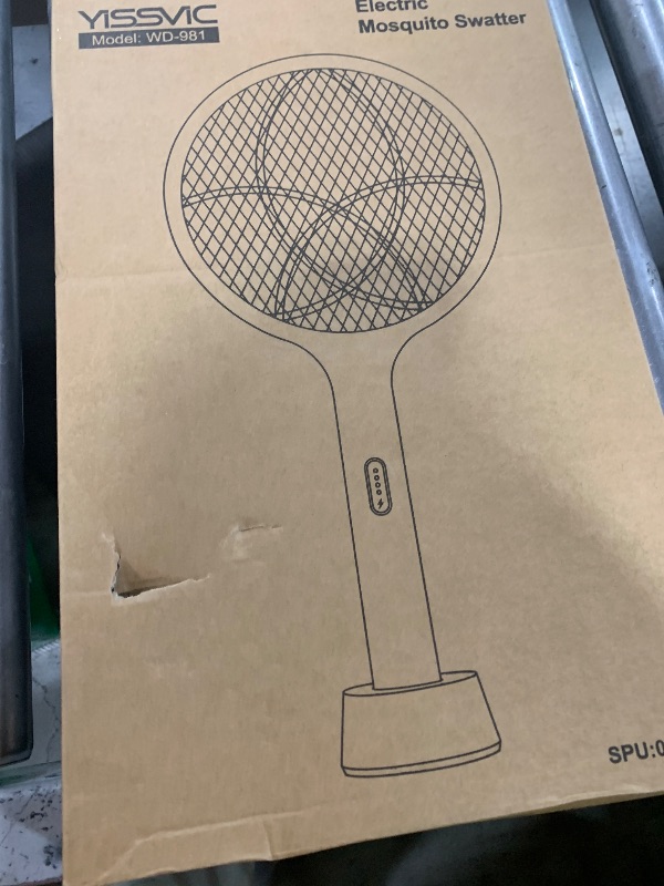 Photo 1 of YISSVIC Electric Fly Swatter Bug Zapper Racket Dual Modes Mosquito Killer with Purple Mosquito Light Rechargeable for Indoor Home Office Backyard Patio Camping