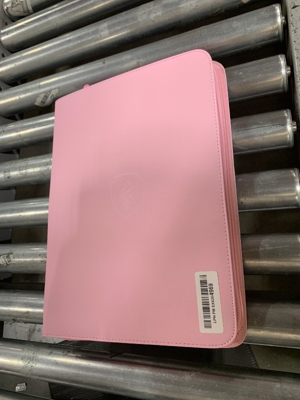 Photo 1 of Fabmaker 9-Pocket PU Cover Zipper Trading Card Collection Album - Sturdy 360 Side-Loading Binder for MTG, TCG, Sports Cards (Pink)