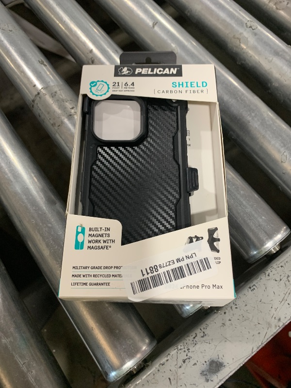 Photo 1 of Pelican Shield iPhone 16 Pro Max Case [Compatible with MagSafe] Rugged Phone Case w/ 21ft Military-Grade Drop Protection - Heavy Duty Phone Cover w/Belt Clip Holster for iPhone 16 Pro Max - Carbon