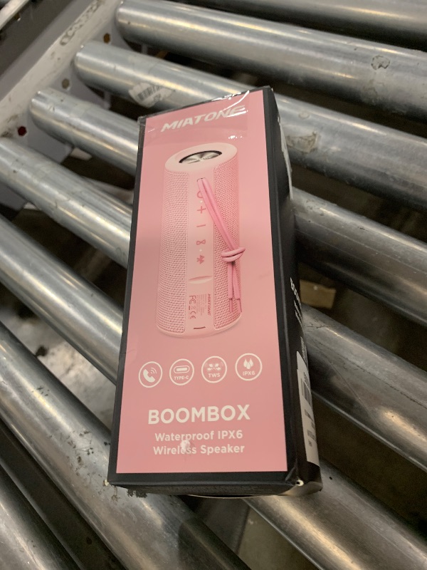 Photo 1 of MIATONE Boombox Outdoor Portable Bluetooth Speaker Waterproof Wireless Speakers Gifts for Women Mothers Mom Wife Her - Pink
