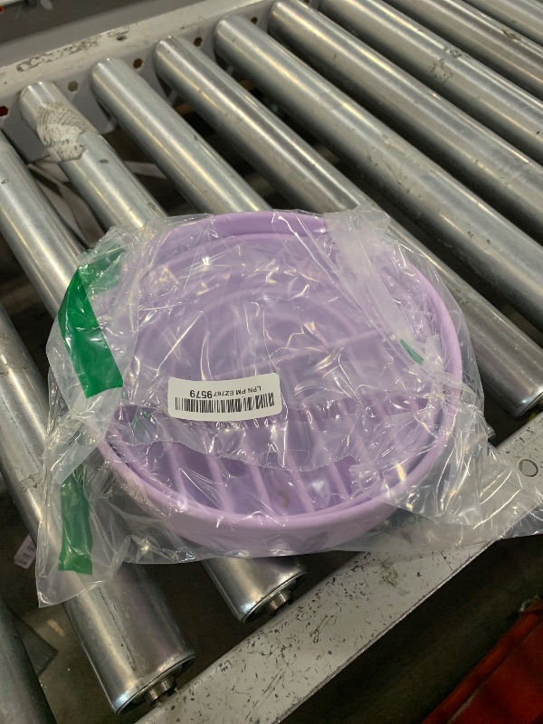 Photo 1 of Slow Feeder Bowls Set for Medium Dogs & Puppies - Silicone Non-Slip Food & Water Bowls, Promotes Healthy Digestion, Dishwasher & Microwave Safe, 2 & 5 Cups (Pastel Lilac)