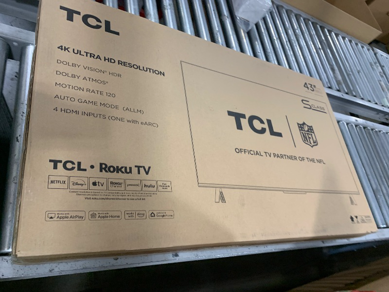 Photo 1 of TCL 43-Inch Class S4 4K LED Smart TV with Roku TV (43S450R, 2023 Model), Dolby Vision, HDR, Dolby Atmos, Works with Alexa, Google Assistant and Apple HomeKit Compatibility, Streaming UHD Television