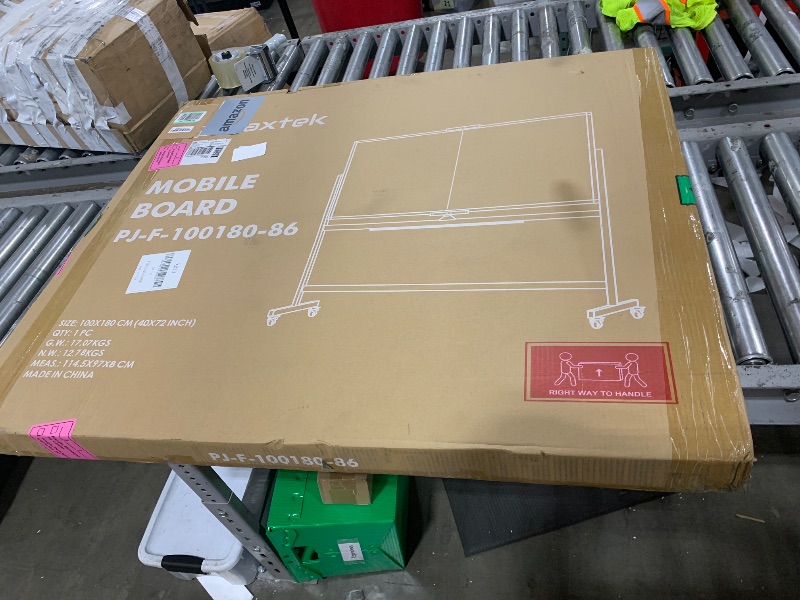 Photo 1 of Large Rolling White Board, 48x36 in Double-Sided Mobile Whiteboard, maxtek Reversible Magnetic Dry Erase Board Easel Standing Whiteboard on Wheels Portable Board for Office Classroom and Home, Silver
