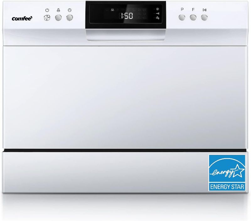 Photo 1 of COMFEE\u2019 Countertop Dishwasher Energy Star Portable Dishwasher 6 Place Settings Mini Dishwasher with 8 Washing Programs Speed Baby-Care ECO& Glass
