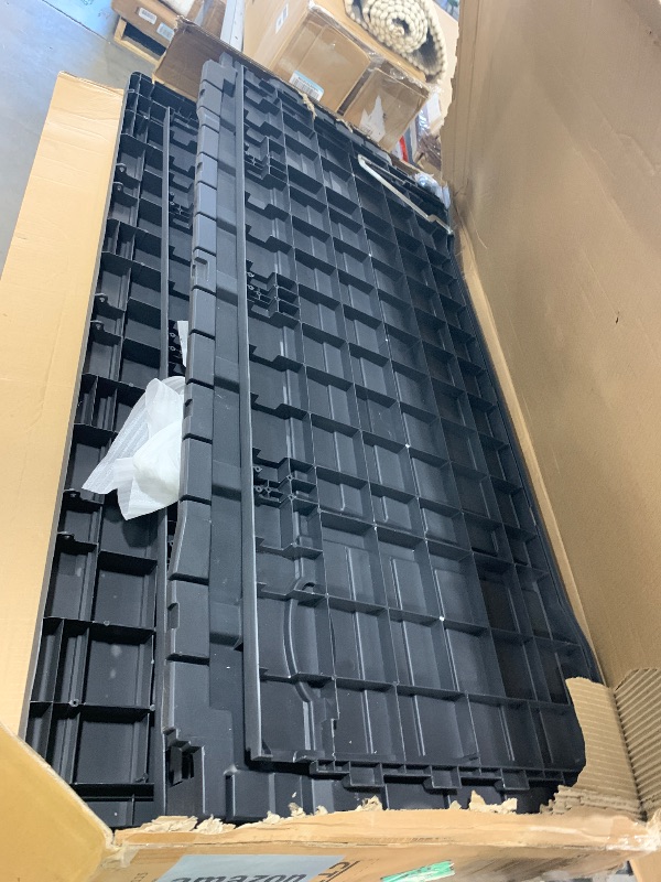 Photo 1 of YITAHOME 120 Gallon Large Outdoor Storage Deck Box, Waterproof Cushion Storage Bench with Lockable Lid for Patio, Pool Supplies, Garden Tools, Resin, Black