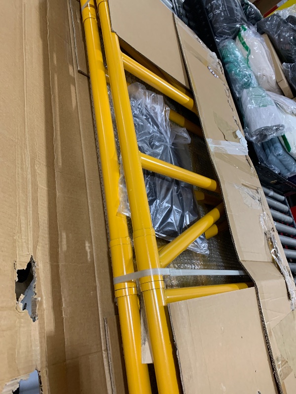 Photo 1 of LEADALLWAY Scaffolding Platform 4 Foot High Mobile Baker Scaffolding 770 LBS Capacity with Locking Wheels, Yellow