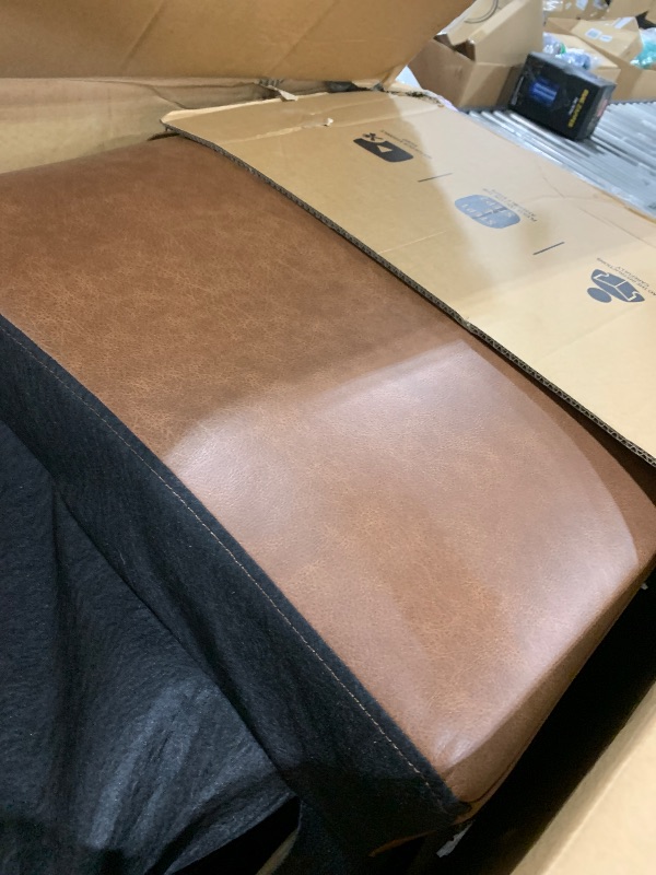 Photo 1 of COLAMY Swivel Rocking Recliner,Wide PU Leather Glider Sofa Chair with Ergonomic High Backrest for Living Room, Office, Bedroom?Cocoa?