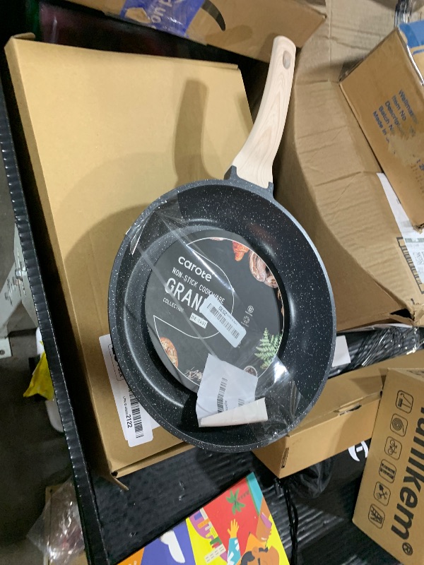 Photo 1 of CAROTE Non Stick Frying Pans,Nonstick Granite Fry Pan Egg Pan Omelet Pans, Stone Cookware Chef's Pan, PFOA Free,(Black Granite, 10-Inch)