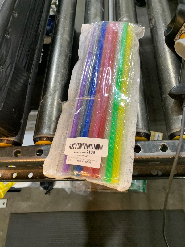 Photo 1 of 40oz Replacement Straws 10 Pack | 12 Inch Plastic Extra Long Water Bottle Reusable Straws for Cup Tumbler with Cleaning Brush