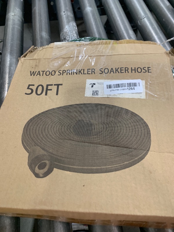 Photo 1 of Watoo 2025 Sprinkler Hose & Soaker Hose for Yard - 50 FT Reinforced Flat Garden Hose with Holes, Heavy Duty No-Kink Lawn Irrigation Hose (Includes Stakes, High Pressure Spray)