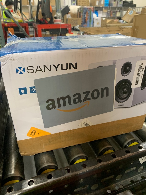 Photo 1 of Sanyun SW208 3" Active Bluetooth 5.0 Bookshelf Speakers – 60W Carbon Fiber Speaker Unit - Built-in 24bit DAC - Dynamic 3D Surround Sound – 2.0 Computer PC Monitor Gaming Speakers (Pair, Black)