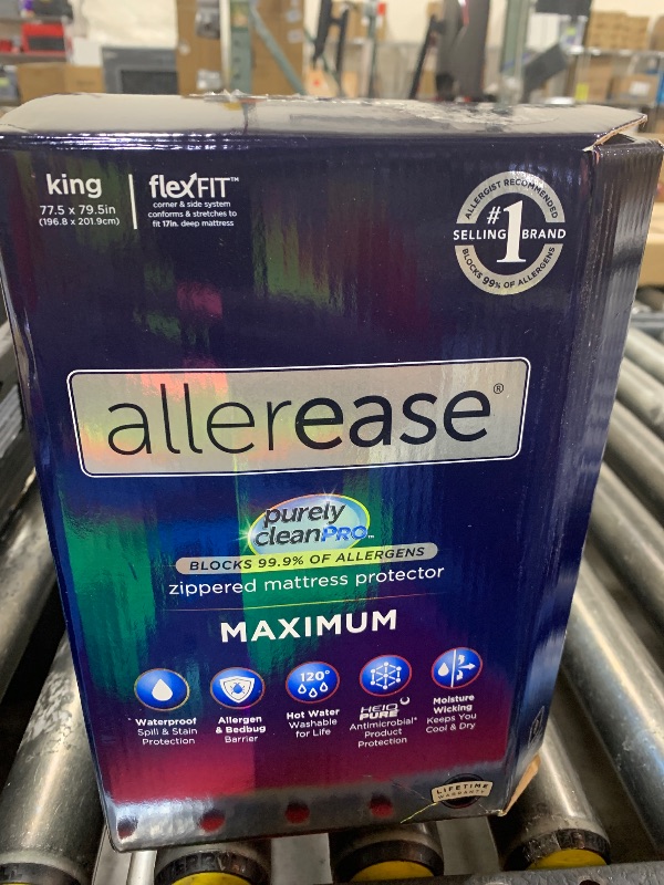 Photo 1 of AllerEase Waterproof Mattress Protector, Maximum Allergy Mattress Protector, King Zippered Mattress Cover