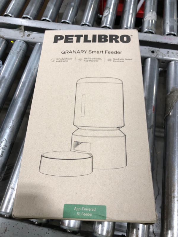 Photo 1 of PETLIBRO Automatic Cat Feeder, 5G WiFi Automatic Dog Feeder with Freshness Preservation, 5L Timed Cat Feeder with Low Food Sensor, Up to 10 Meals Per Day, Granary Pet Feeder for Cats, Black