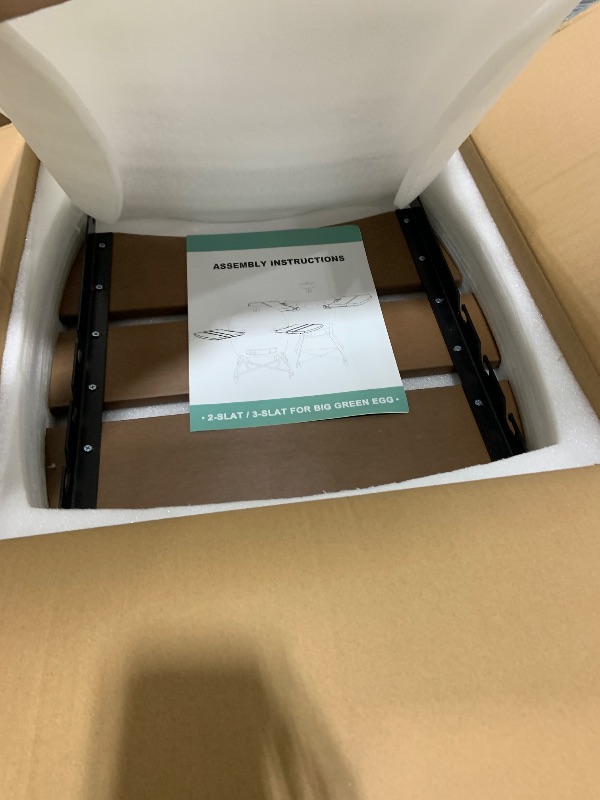 Photo 1 of Quantfire Side Shelves Big Green Egg Accessories, Composite 3 Slat Egg Mates for Large Big Green Egg with Folding Side Shelves Replacement Parts Grill & Smoker Accessories