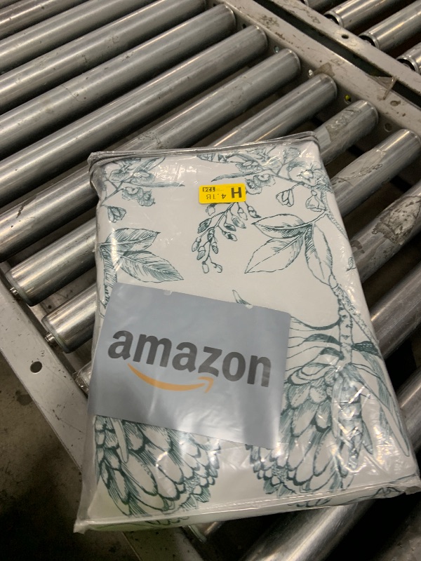 Photo 1 of H.VERSAILTEX 100% Blackout Curtains for Living Room Camellia Floral Blackout Curtains 84 Inches Long Light Blocking Window Treatment Curtains with Black Liner Grommet Thermal Drapes, 2 Panels, Teal