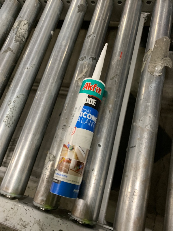 Photo 1 of Akfix 100S RTV 100% White Silicone Caulk (1x10.1 fl.oz.) - Kitchen and Bathroom Applications, Waterproof & Low Odor Sealant for, Bathtub, Shower, Sink - Anti Shrink Caulking | White, 1 Pack