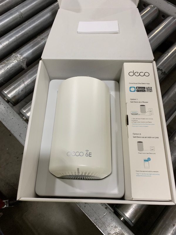 Photo 1 of TP-Link Deco XE75 AXE5400 Tri-Band WiFi 6E Mesh System - Covers up to 2900 Sq.Ft, Replaces WiFi Router and Extender, AI-Driven Mesh, New 6GHz Band, 1-Pack
