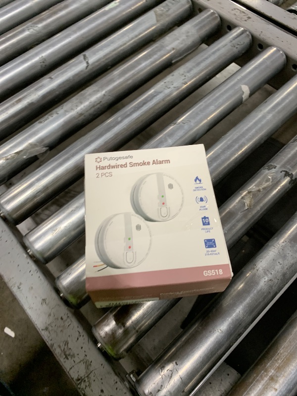 Photo 1 of Detector, Hardwired Interconnected Smoke Detectors, Smoke Alarm with Replaceable 9V Battery, Interconnects Up to 12 Fire Alarms Smoke Detectors, Fire Alarm with Test/Silence Button, 2Packs