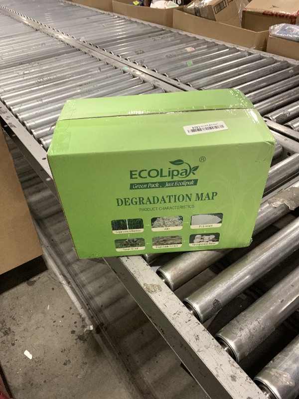 Photo 1 of ECOLipak 100% Compostable 5 Compartment Plates, 100 Pack Disposable Compartment Paper Plates, 12.5 * 8.6 inch Biodegradable Sugarcane Plates, Eco-Friendly School Lunch Trays