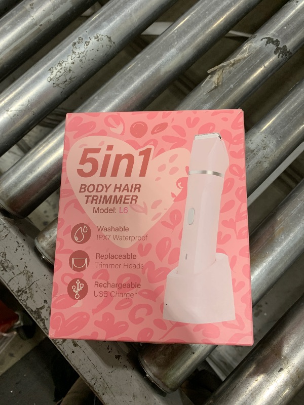 Photo 1 of HOHOLE 5-in-1 Bikini Trimmer for Women, IPX7 Waterproof Electric Razors Shaver, Cordless Body Hair Trimmer, Facial & Pubic Hair Removal, Ceramic Blade (Pink)