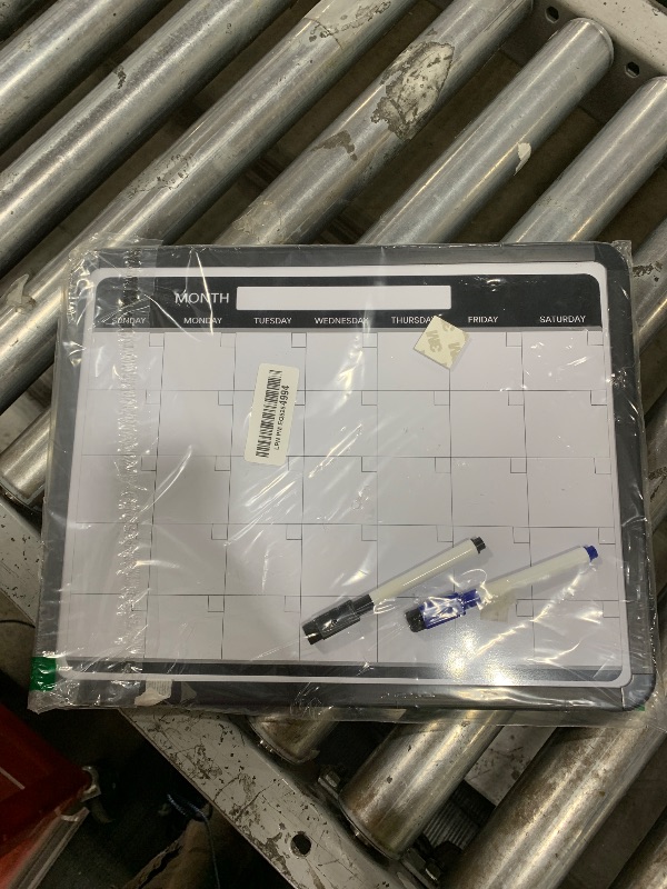 Photo 1 of Lumspax Small Monthly Whiteboard Calendar for Wall, Mini 11" x 14" Dry Erase Board with Plastic Frame, Hanging Dry Erase Calendar for Kitchen Planner, Home, Office