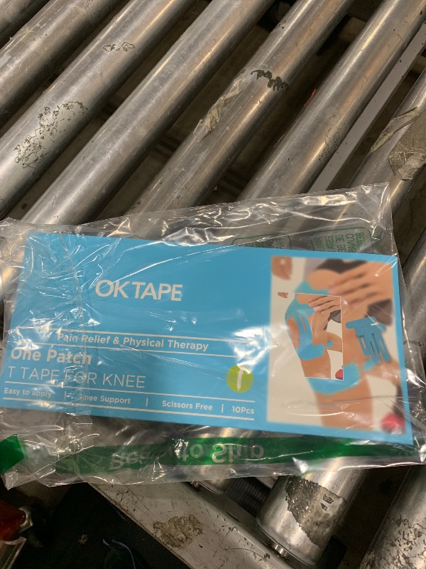 Photo 1 of OK TAPE Nylon Kinesiology Tape for Knee, 10 Pcs Stretchable on Four Sides Precut Strips, Athletic Tape for Knee Support & Stability,Breathable and Hypoallergenic, Black