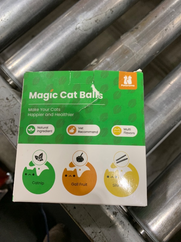 Photo 1 of Potaroma 4 Pcs Catnip Ball Toys, 3 Silvervine Catnip Toys and 1 Cat Energy Ball for Lick, Edible Catmint Chew Toys, Kitten Teeth Cleaning Treat, More Concentrated Flavor for All Breeds