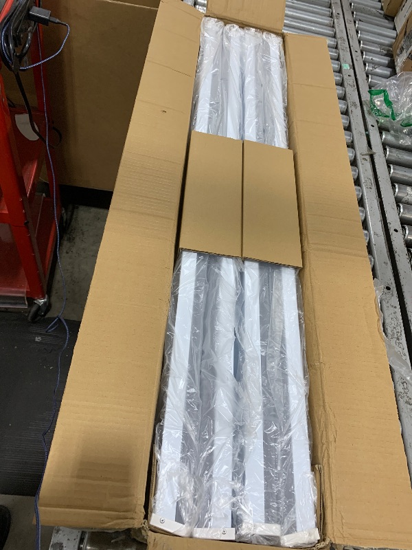 Photo 1 of 4 Pack 4FT LED Wraparound Light with 3 Wattages/3 Lumens/3 CCT Selectable, 55W/65W/75W, 5500lm/6500lm/7500lm, 3000K/4000K/5000K 4 Foot LED Wrap Light Fixture, Flush Mount Office Ceiling Light, ETL