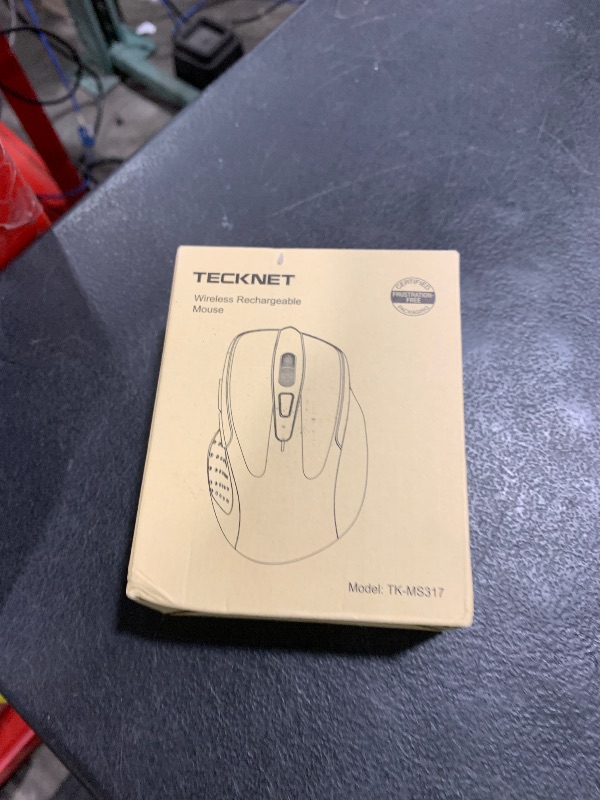 Photo 1 of TECKNET Wireless Mouse (BT5.0/3.0 & 2.4G) Rechargeable 4800 DPI Silent USB A & Bluetooth Mouse 6 Buttons, Wide Compatibility - Grey
