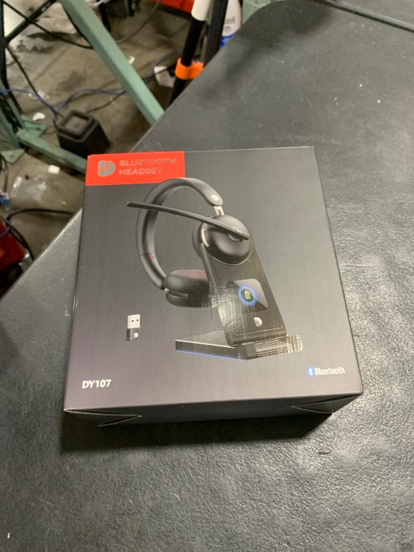Photo 1 of Dytole Wireless Headset with Mic for Work-Bluetooth 5.3 Headset with Noise Cancelling, Wireless Headsets with 65Hrs Battery & 10Min Fast Charge, Smart Dock with Digital Display for PC/Computer/Teams