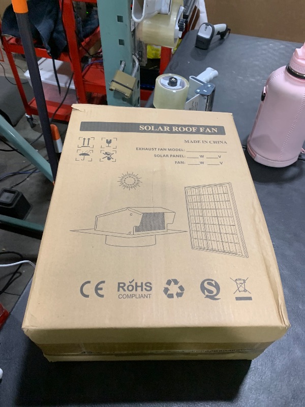 Photo 1 of 25W Solar Roof Vent Fan with 8 Inch Removable Roof Vents,Solar Attic Exhaust Fan for Ventilation System,Ideal Soalr Roof Fan for Garage, Shop and Warehouse,Black