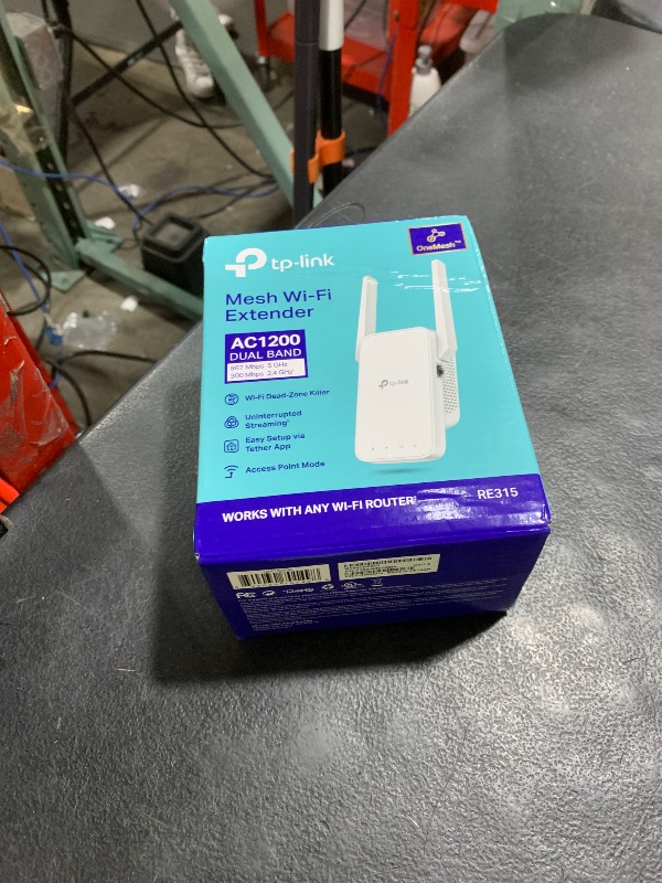 Photo 1 of TP-Link AC1200 WiFi Extender, 2025 Wirecutter Best WiFi Extender, 1.2Gbps Home Signal Booster, Dual Band 5GHz/2.4GHz, Up to 1600 Sq.ft and 32 Devices, EasyMesh Compatible, One Ethernet Port (RE315)