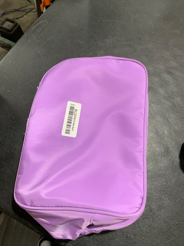 Photo 1 of Portable Small Diaper Bag, Chenille Letter Diaper Caddy Organizer Pouch Newborn Baby Essentials Must Haves for Nursery Changing Table, Purple Waterproof Diaper Pail Baby Shower Gifts for Mom To Be