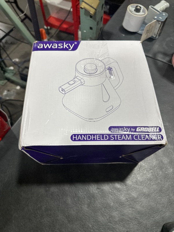 Photo 1 of awasky Steam Cleaner Handheld: 1200W Fast 10-Sec Heat-Up-750mL (25oz) Tank-No Cooling-Refill Anytime-Lockable Steam Trigger-14-Piece Kit Hand Held Steamer for Home Car Grout Tile Cleaning Grey