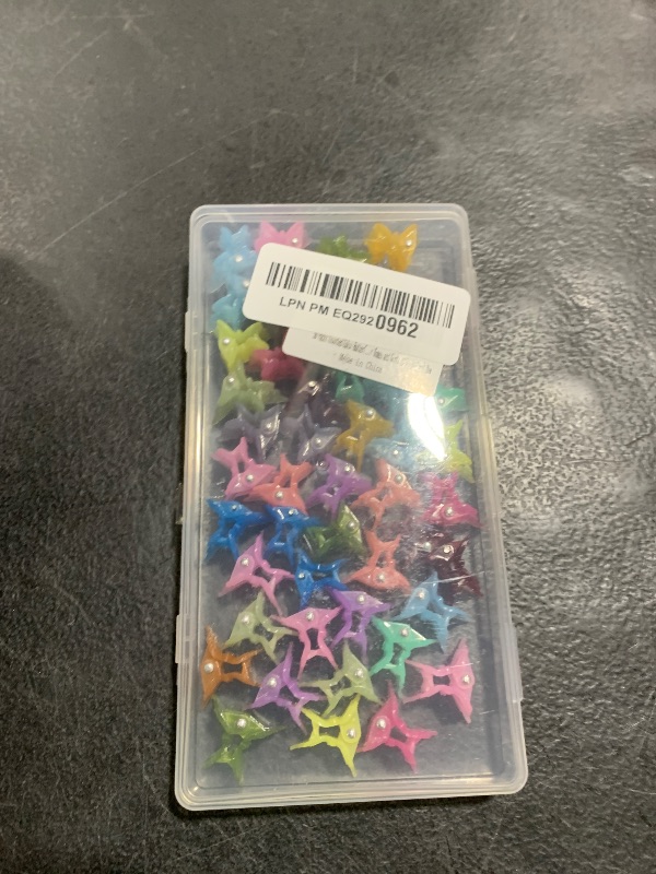 Photo 1 of 50 Packs Assorted Color Butterfly Hair Clips, Beautiful Mini Butterfly Hair Clips Hair Accessories for Women and Girls (Jelly Colors)