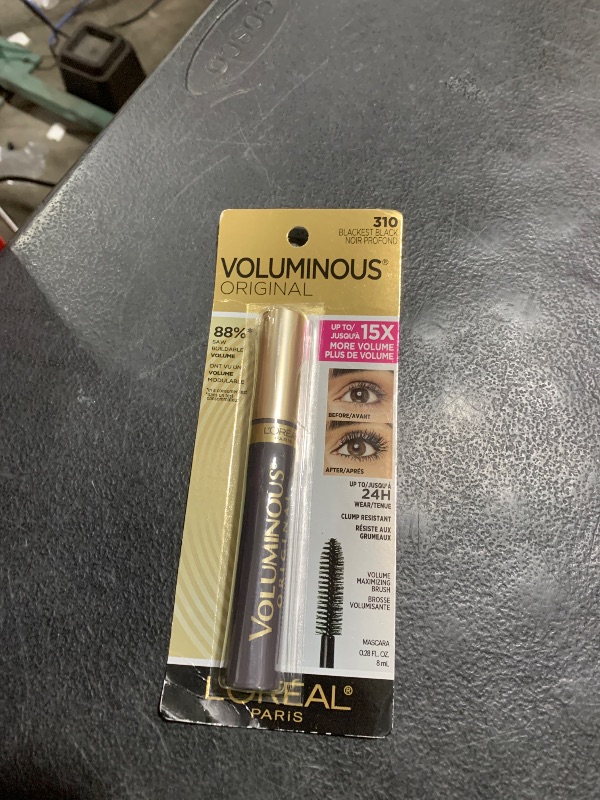 Photo 1 of L'Oreal Paris Makeup Voluminous Original Volume Building Mascara, Blackest Black, 0.28 fl; Oz, 1 Count